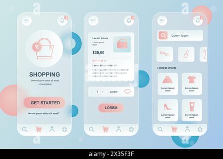 GUI elements for shopping mobile app. Shopping platform, product rating ...