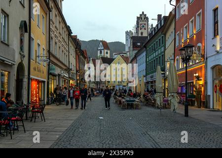 Historic old town centre of Fuessen, Ostallgaeu, Allgaeu, Bavaria, Germany Stock Photo