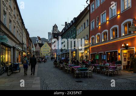 Historic old town centre of Fuessen, Ostallgaeu, Allgaeu, Bavaria, Germany Stock Photo