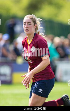 Cardiff Met v Cardiff City in the Welsh Women's Cup Final at Bryntirion Park on the 24th April 2022. Credit: Lewis Mitchell Stock Photo