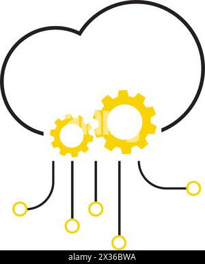 Cloud API vector icon. software integration illustration sign. application symbol. Stock Vector