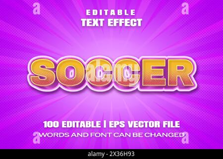 Editable text effects Soccer , words and font can be changed Stock Vector