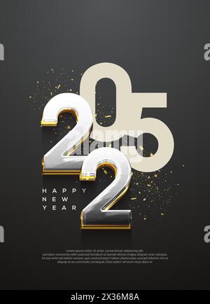 happy new year 2025 with different number combination concept with unique layout. 2025 number design.for flyers, banners and calendars 2025. Stock Vector