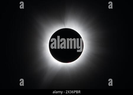 Total eclipse of the Sun. April 8, 2024. Stock Photo