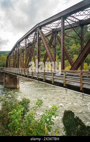 Railroad Bridge in Thurmond in the New River Gorge National Park, West Virginia Stock Photo