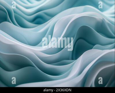 Waves 3d pattern flowing background Stock Photo