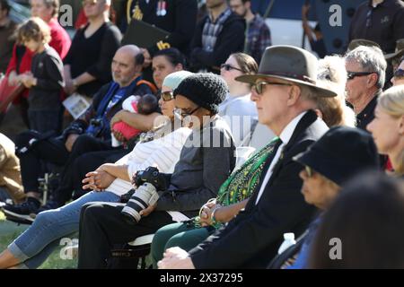 Sydney, Australia. 25th April 2024. The Coloured Digger event and Anzac Day March commemorates Aboriginal and Torres Strait Islanders who served our country in overseas conflicts. Credit: Richard Milnes/Alamy Live News Stock Photo