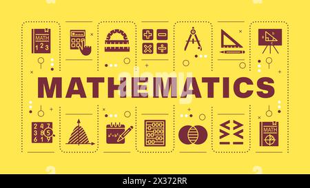 Mathematics light orange word concept Stock Vector