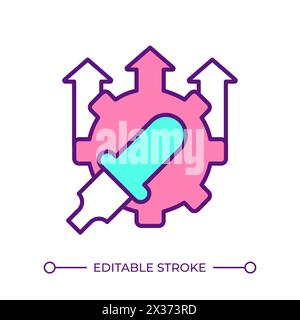 Drug manufacturing monitoring RGB color icon Stock Vector