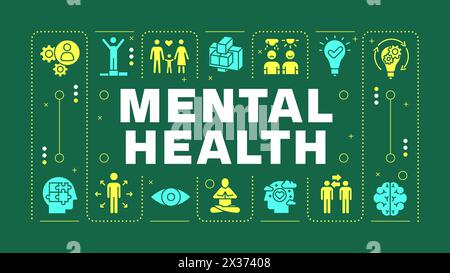 Mental health light purple word concept Stock Vector