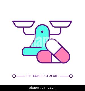 Medicine dosage RGB color icon Stock Vector