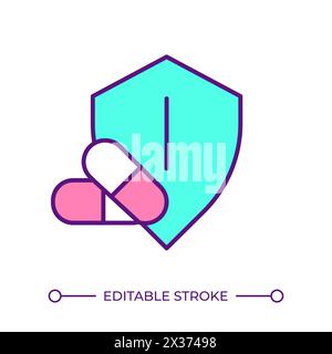 Safe drugs RGB color icon Stock Vector
