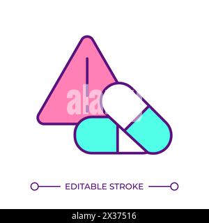 Medication administration RGB color icon Stock Vector