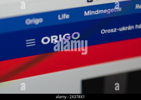 Origo Hungarian Websit illustration screen photo Stock Photo - Alamy