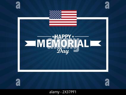 Happy Memorial Day Vector illustration. Template for background, banner, card, poster with text inscription. Stock Vector