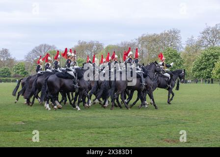 London, UK. 25th Apr, 2024. The Household Cavalry Pass Final Test for the King's Birthday Parade Credit: Richard Lincoln/Alamy Live News Stock Photo