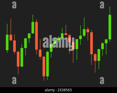 Candlestick chart of trading on the stock exchange. Trading cryptocurrency, stocks and bonds. Candlestick patterns in cryptocurrency trading. Design f Stock Vector