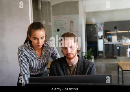 Developing programming and coding technologies. Programmer working in a software develop company Stock Photo