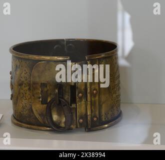 Medieval wide brass collar Stock Photo