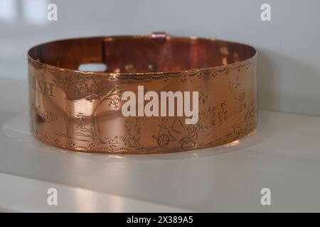 Medieval copper dog collar Stock Photo