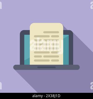 Working remote reading article icon outline vector. Laptop screen ...