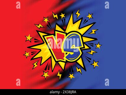 VS fight background for battle, competition, election or game. Red versus blue fighter. Stock Vector