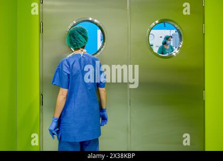 Operating room, Ambulatory Surgery, Hospital Donostia, San Sebastian, Gipuzkoa, Basque Country, Spain Stock Photo