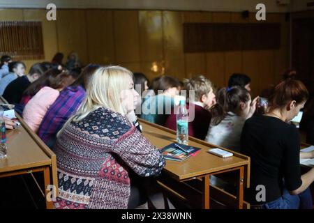 Students listen lecture - Sciences in University Stock Photo