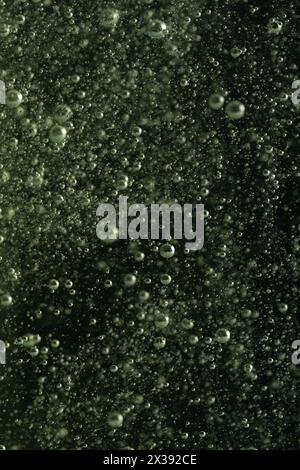 Water drops on a black background. Bubbles in the water Stock Photo