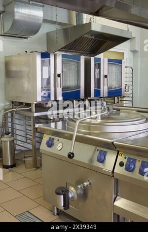 Kitchen room with modern electrical equipment in restaurant. Stock Photo