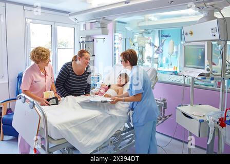 Medical care, Neonate Intensive care Unit, ICU, Hospital Donostia, San Sebastian, Gipuzkoa, Basque Country, Spain Stock Photo