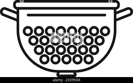 Colander filter icon outline vector. Sifting water container. Wash process Stock Vector