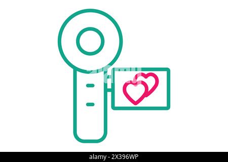 wedding videography icon. icon related wedding, party. line icon style. wedding element illustration Stock Vector