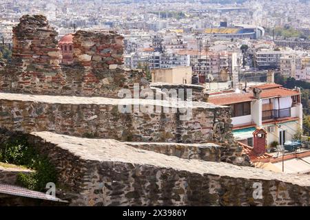 Thessaloniki, greek city region of Macedonia in northern Greece Roman Walls of Thessaloniki Stock Photo