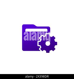 folder settings icon, vector pictogram Stock Vector