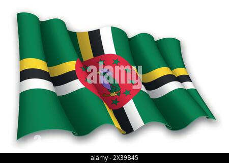 National flag Dominica isolated waving on white background Stock Vector ...