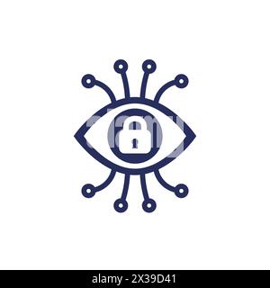 eye and lock, privacy protection icon Stock Vector