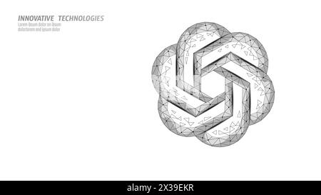 Artificial intelligence Chat GPT. Machine learning online technology concept on cloud internet dark blue vector illustration California - 25 March Stock Vector