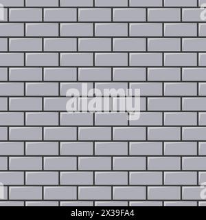 Grey brick wall texture. Seamless background. Vector illustration Stock Vector