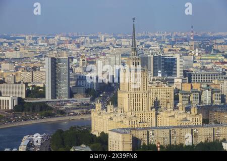 Ukraine hotel and New arbat street at sunny day in Moscow, Russia Stock Photo