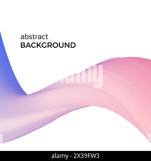 Color abstract composition of the pink watercolor waves. Vector abstract colorful background with bent dynamic form. Stock Vector