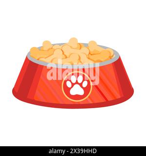 Dog Food Within Bowl Icon Stock Vector