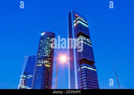 Four Towers, night view. Madrid, Spain. Stock Photo