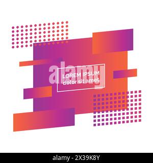 Geometric colorful abstract badge. Modern graphic element. Trendy dynamical gradient minimal design. Vector illustration Stock Vector
