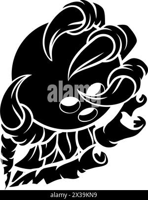 Tearing Ripping Claw Talon Holding Bowling Ball Stock Vector