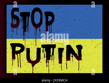 No war, ensign, martial law, Stop Putin Stock Vector