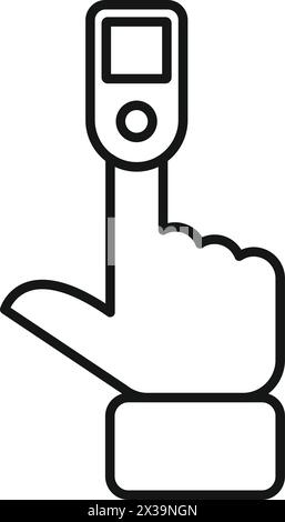 Finger blood pressure checker icon outline vector. Home using. Healthy care Stock Vector