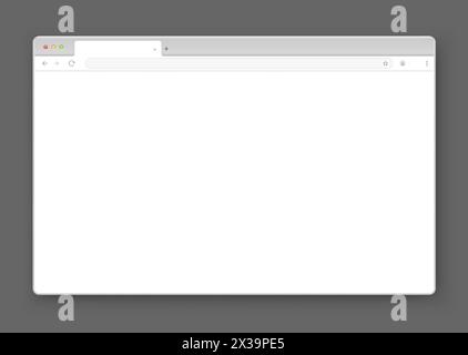 Web browser window design in white on a dark gray background. Stock Vector