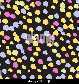 Multicolored Organic Shapes Pattern On Dark Background Stock Vector