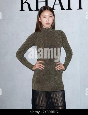 Seoul, South Korea. 25th Apr, 2024. South Korean model Han Hye-jin, attend a photocall for the Khaite 2024 Fall collection preview event in Seoul, South Korea on April 25, 2024. (Photo by: Lee Young-ho/Sipa USA) Credit: Sipa USA/Alamy Live News Stock Photo